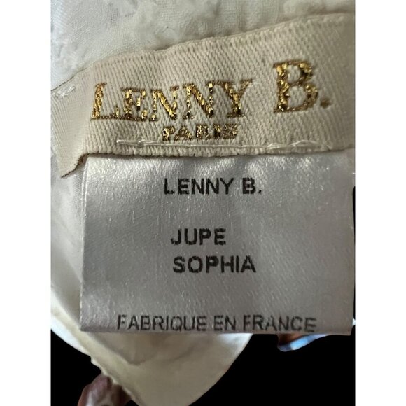 Lenny B. Paris Mini Skirt WOMEN 2, Chevron Textured White With Draped Detail BEA - Picture 6 of 7